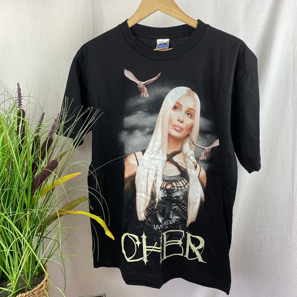 Cher Living Proof 2002 Farewell Tour Black Short Sleeve Vintage Tee T Shirt M